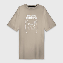 Женская футболка-платье Imagine Dragons Рок кот