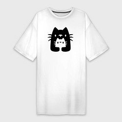 Женская футболка-платье Cats Family