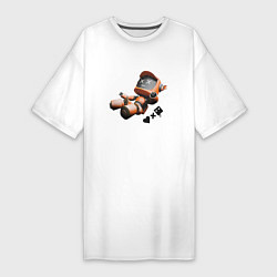 Женская футболка-платье Падающий робот с логотипом