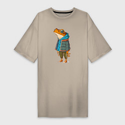 Женская футболка-платье Оранжевая лягуха