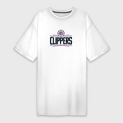 Футболка женская-платье Лос-Анджелес Клипперс NBA, цвет: белый