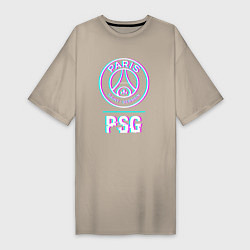 Женская футболка-платье PSG FC в стиле Glitch