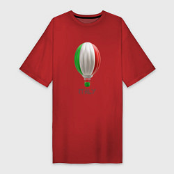 Футболка женская-платье 3d aerostat Italy flag, цвет: красный