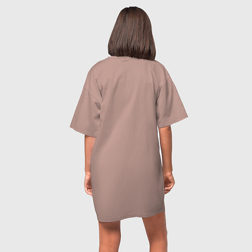 Женская футболка-платье Ахегао личики / Пыльно-розовый – фото 4