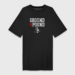 Футболка женская-платье Ground And Pound Добивание ММА, цвет: черный