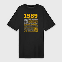 Женская футболка-платье Факты о людях 1989 года
