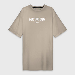 Футболка женская-платье MOSCOW 1147, цвет: миндальный