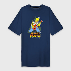 Женская футболка-платье Гомер - рок гитарист