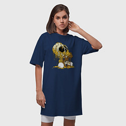 Футболка женская-платье Разложившийся Гомер Симпсон - ужас, цвет: тёмно-синий — фото 2