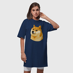 Футболка женская-платье Пёс Доге, цвет: тёмно-синий — фото 2
