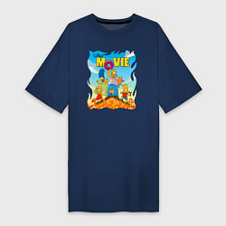 Женская футболка-платье The Simpsons movie - семейка прячется от пожара на