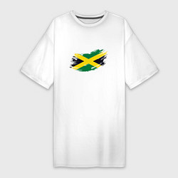 Футболка женская-платье Jamaica Flag, цвет: белый