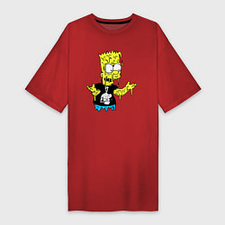 Женская футболка-платье Плавящийся Барт Симпсон - стилизация