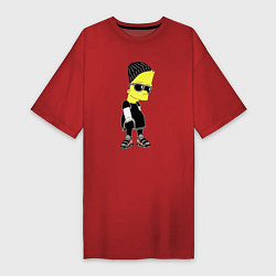 Женская футболка-платье Барт Симпсон в тёмных очках