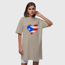 Футболка женская-платье Сердце - Пуэрто-Рико, цвет: миндальный — фото 2
