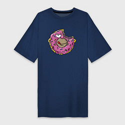 Женская футболка-платье Гомер Симпсон - пончик