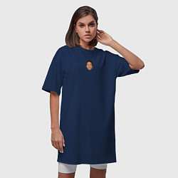 Футболка женская-платье Николас Кейдж - улыбка, цвет: тёмно-синий — фото 2