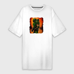 Женская футболка-платье Doomguy 8 bit