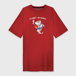 Женская футболка-платье Карточная акула с сигарой