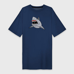 Женская футболка-платье Злая белая акула