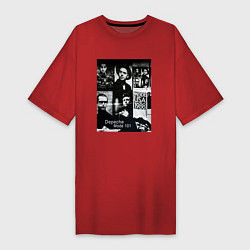 Футболка женская-платье Depeche Mode 101 Vintage 1988, цвет: красный