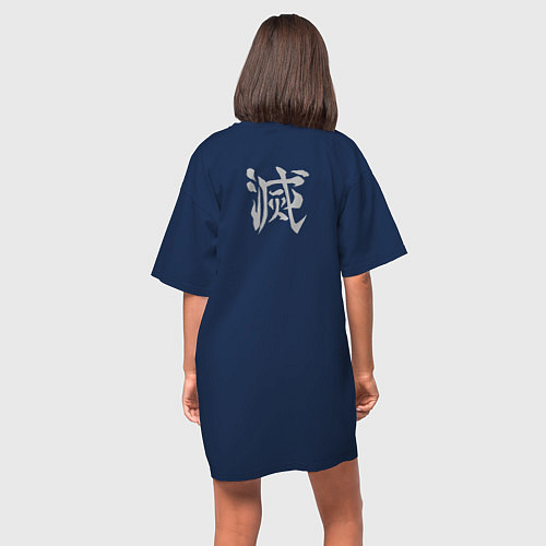 Женская футболка-платье Охотник Иноске / Тёмно-синий – фото 4