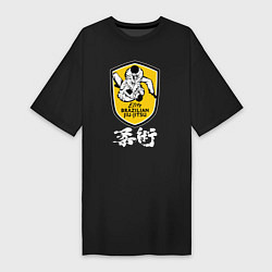 Футболка женская-платье Brazilian fight club Jiu jitsu Elite, цвет: черный