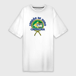 Женская футболка-платье Cordao de ouro Capoeira flag of Brazil