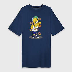 Женская футболка-платье Барт Симпсон показывает язык