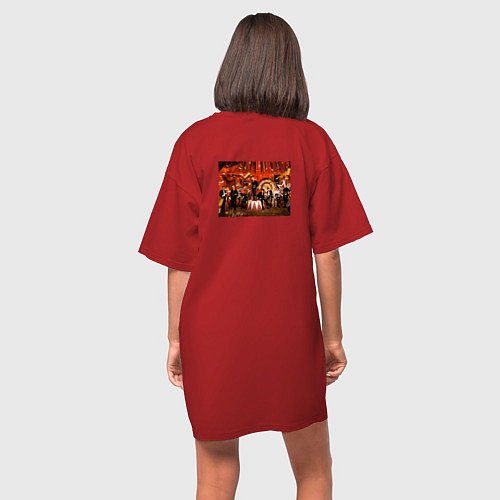 Женская футболка-платье Circus Stray Kids / Красный – фото 4