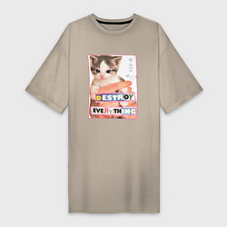 Женская футболка-платье Destroy everything kitty