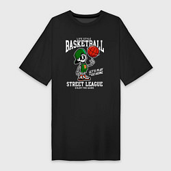 Футболка женская-платье Баскетбол уличная лига, цвет: черный