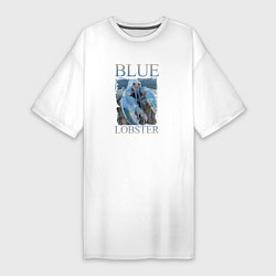 Женская футболка-платье Blue lobster meme