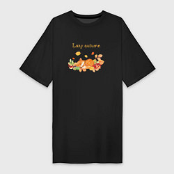 Женская футболка-платье Lazy autumn with a fox