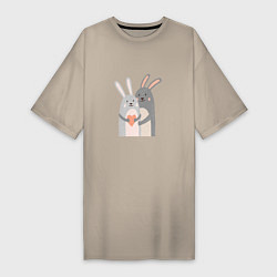 Женская футболка-платье Rabbits Love