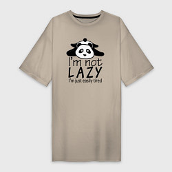Женская футболка-платье Я не ленивый я просто быстро устаю - панда