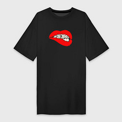 Женская футболка-платье Папин Олимпос губы