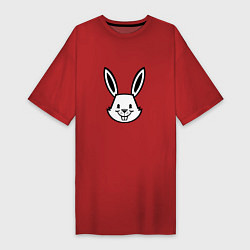 Футболка женская-платье Bunny Funny, цвет: красный