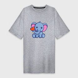 Женская футболка-платье Love Elephant