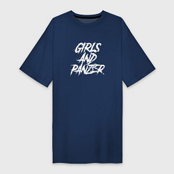 Футболка женская-платье Girls und Panzer logo, цвет: тёмно-синий