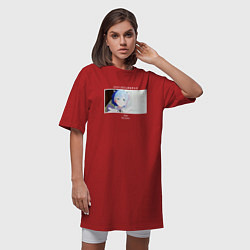 Футболка женская-платье Re:Zero - Рем плачет от счастья, цвет: красный — фото 2