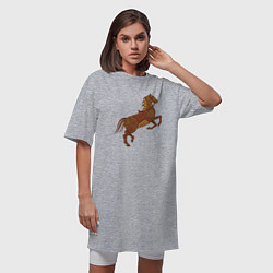 Футболка женская-платье Стимпанк-лошадь, цвет: меланж — фото 2