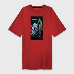 Женская футболка-платье Аниме Cyberpunk Edgerunners Дэвид и Люси