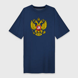 Женская футболка-платье Герб России - прозрачный фон