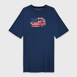 Женская футболка-платье Флаг США с хоккеистом