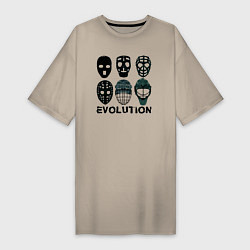 Женская футболка-платье Эволюция вратарских масок
