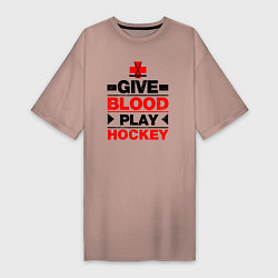 Женская футболка-платье Дайте крови - игра в хоккей