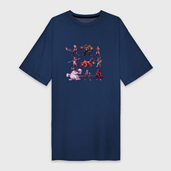 Футболка женская-платье Final Fantasy 7 Pixelart, цвет: тёмно-синий