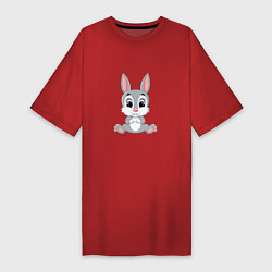 Женская футболка-платье Добрый зайчишка