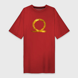 Женская футболка-платье Golden logo GoW Ragnarok
